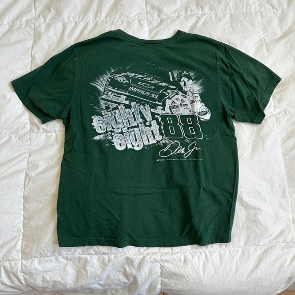 Y2k green and white NASCAR racing tee - Picture 7 of 8
